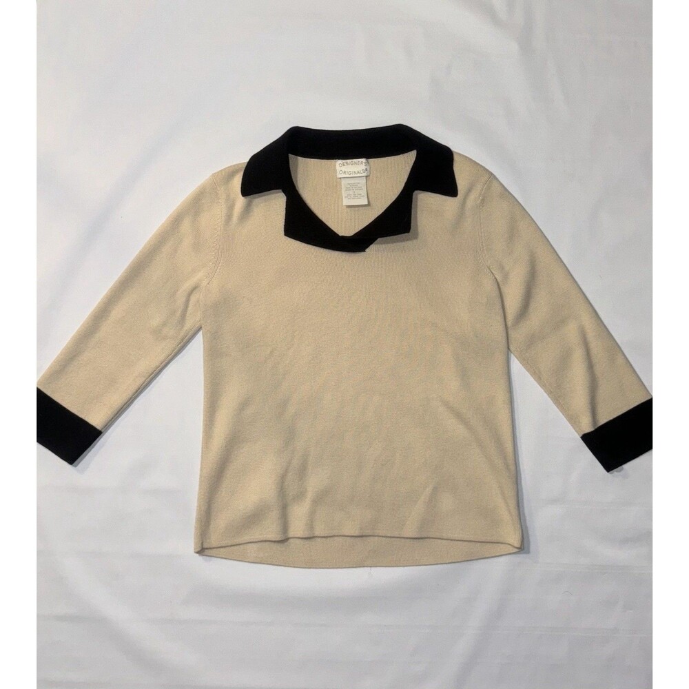Vintage Knit Polo-Style Sweater – Designers Originals (Small) 🔥
